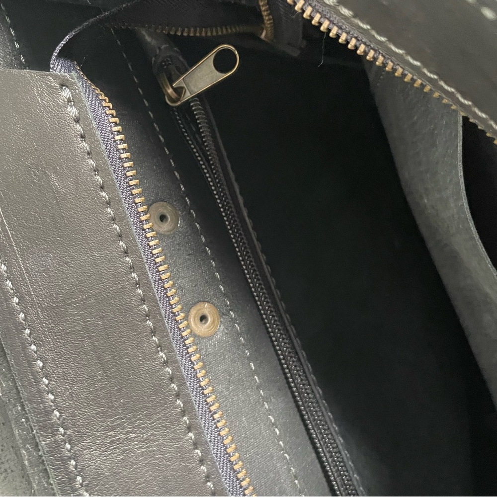 Diržas Handmade Genuine Leather Backpack Black Minimalist - Picture 7 of 10